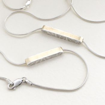 Embossed Silver Bar Necklace, 9 of 12