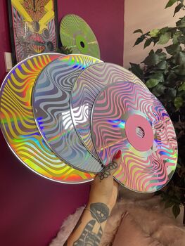 Swirl Trippy Upcycled 12' Laser Disc Decor, 3 of 8