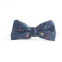 Reversible Bow Tie In Floral And Crosshatch, thumbnail 1 of 3