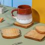 Toast Shaped Wooden Coasters Set, thumbnail 4 of 4