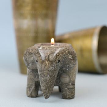 Marble Elephant Tea Light Holder, 7 of 12