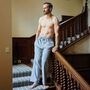 Men's 'Chalk' Stripe Brushed Cotton Pyjama Trousers, thumbnail 2 of 3
