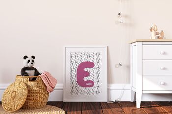 Personalised Dotty Initial Name Print, 4 of 8