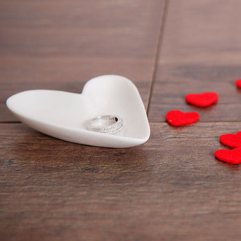 White Porcelain Love Heart Jewellery Tray, 2 of 4