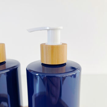 Refillable Navy Plastic Bottle With Minimalist Label, 6 of 8