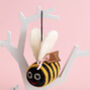 Personalised Felt Bee Hanging Decoration, thumbnail 9 of 9