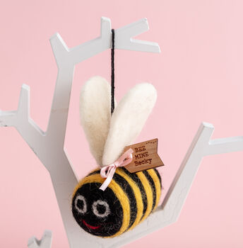 Personalised Felt Bee Hanging Decoration, 9 of 9