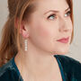 White Moonstone Gold And Silver Dangly Earrings, thumbnail 2 of 10