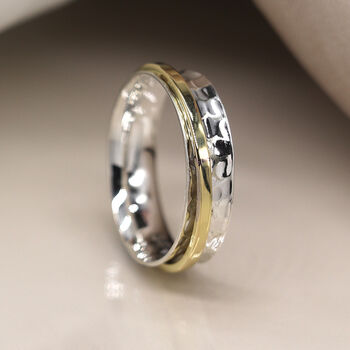 Personalised Classic Sterling Silver Brass Spinner Ring, 2 of 10