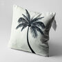 White Cushion Cover With Black Tropical Palm Tree, thumbnail 3 of 7