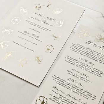 Poppy Gold Foil Wedding Invitation Suite, 2 of 4