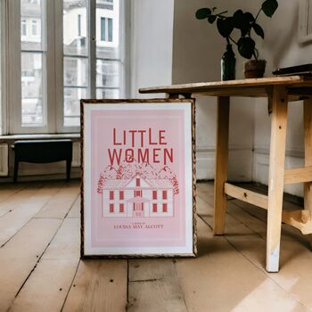 Little Women Art Print | Pink Book Lover Gift, 5 of 11