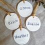 Five Personalised Botanical Place Setting Wedding Tags, thumbnail 6 of 9