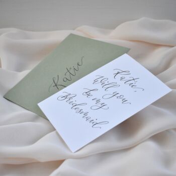 Personalised Handwritten Bridesmaid Proposal Thank You Card, 7 of 8
