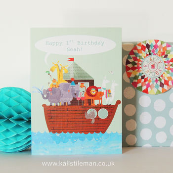Personalised Bubble Noah's Ark Card, 3 of 3