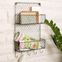 Children's Room Wall Mounted Book Rack With Hooks, thumbnail 1 of 8
