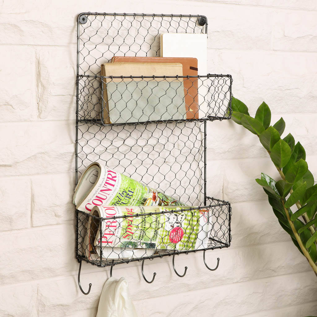 Children's Room Wall Mounted Book Rack With Hooks, 1 of 8
