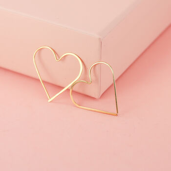 Heart Hoop Earrings In Rose Gold Fill, 3 of 9