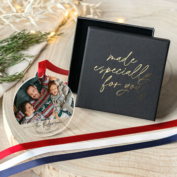 Personalised Family Christmas Photo Ornament 2025, 4 of 8