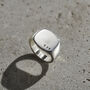 Men’s Chunky Rounded Square Initial Signet Ring, thumbnail 1 of 4