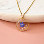 Forget Me Not Gold Round Necklace, thumbnail 1 of 6