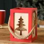 Nordic Tree Wooden Christmas Candle Lantern, thumbnail 1 of 7