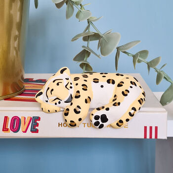 Sleeping Shelf Leopard Yellow And Gold, 3 of 9