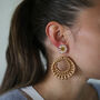 Daisy Dangle Stud Rattan Summer Earrings, thumbnail 1 of 4