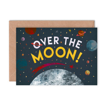 'Over The Moon' Greetings Card, 2 of 2