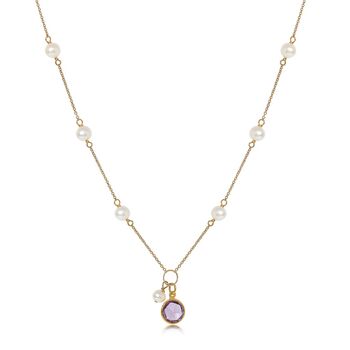 Nova Fine Chain Necklace With Pearls And Amethyst Drop, 2 of 3