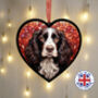 Springer Spaniel Stained Glass Effect Heart Suncatcher, thumbnail 6 of 7