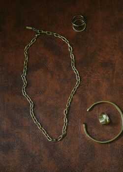 Anchor 5mm Chain Necklace 18 K Gold Gift, 2 of 5