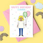 Personalised Girl With Balloons Birthday Card, thumbnail 3 of 4