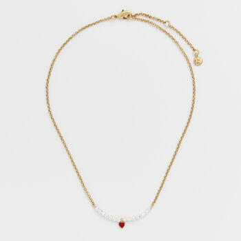 Gold Love Heart Pearl Necklace, 5 of 8