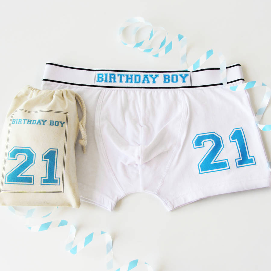 Birthday Boy, Age, Personalised Men's Pants By Weasel and Stoat ...