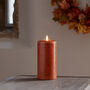 20cm Tru Glow® Mottled Orange LED Chapel Candle, thumbnail 1 of 4