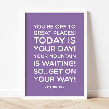 Dr Seuss 'Oh The Places You'll Go' Quote Print, 6 of 12