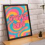 Groovy Baby Colourful Quote Print, thumbnail 3 of 4