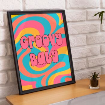 Groovy Baby Colourful Quote Print, 3 of 4