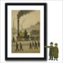 Stephenson's Rocket Locomotive Lowry Style Framed Art, thumbnail 1 of 2