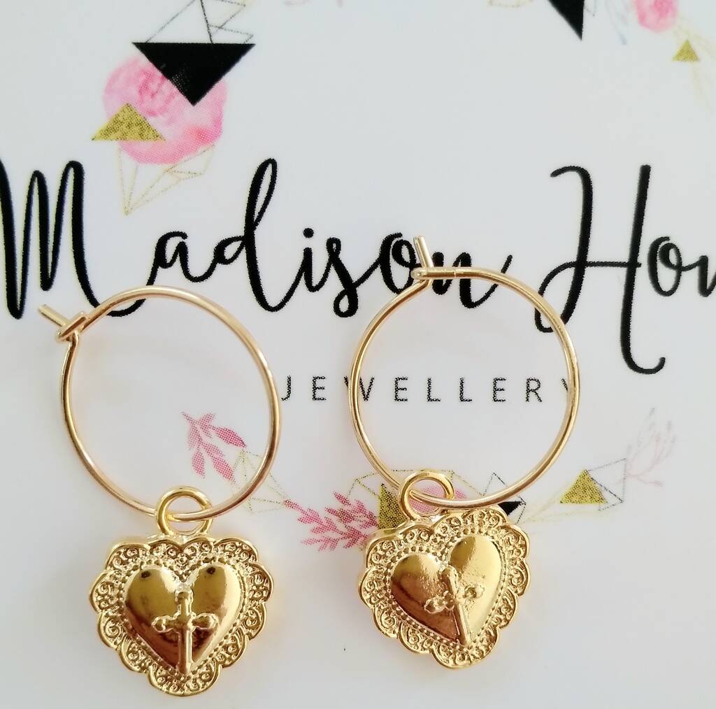 Heart Hoop Earrings By MADISON HONEY JEWELLERY | notonthehighstreet.com