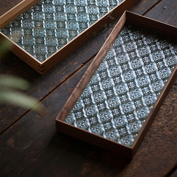 Glass Serving Tray In Wooden Frame, 5 of 7