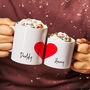 Personalised Christmas Heart Mug Set, thumbnail 1 of 2
