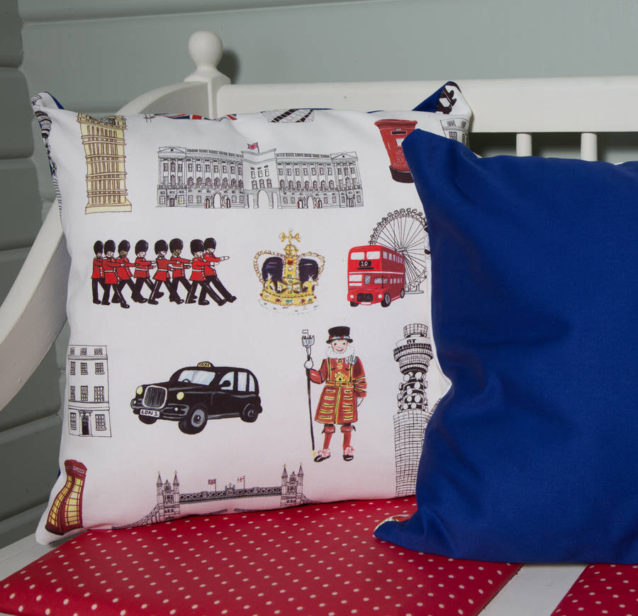 personalised london cushion by hidden lily
