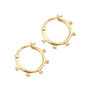 9ct Solid Gold Cz Creole Hoop Earrings, thumbnail 3 of 5