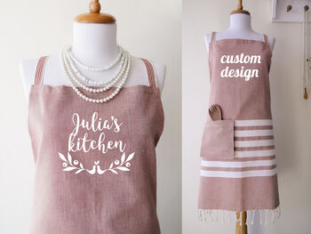 Personalised Cotton Apron, Tea Towels, Cotton Anniversary Gift, 2 of 12