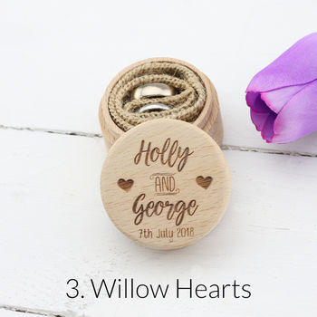 Personalised Wooden Wedding Ring Box In Nine Designs, 4 of 12