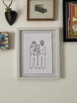 Bespoke Original Family/Couple Portrait Drawing, 2 of 3