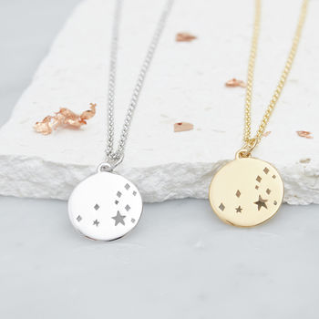 Leo Star Sign Necklace In Silver Or Gold Vermeil By Muru
