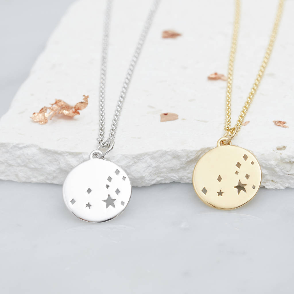 Leo Star Sign Necklace In Silver Or Gold Vermeil By Muru ...